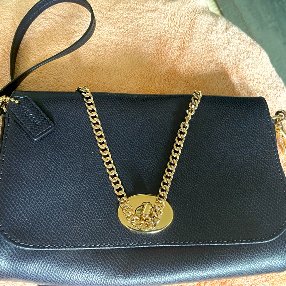 Small coach bag, dark blue. Used once